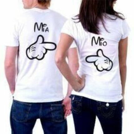 Camiseta pareja personalizada MIO&MIA | MrRegalos.ES