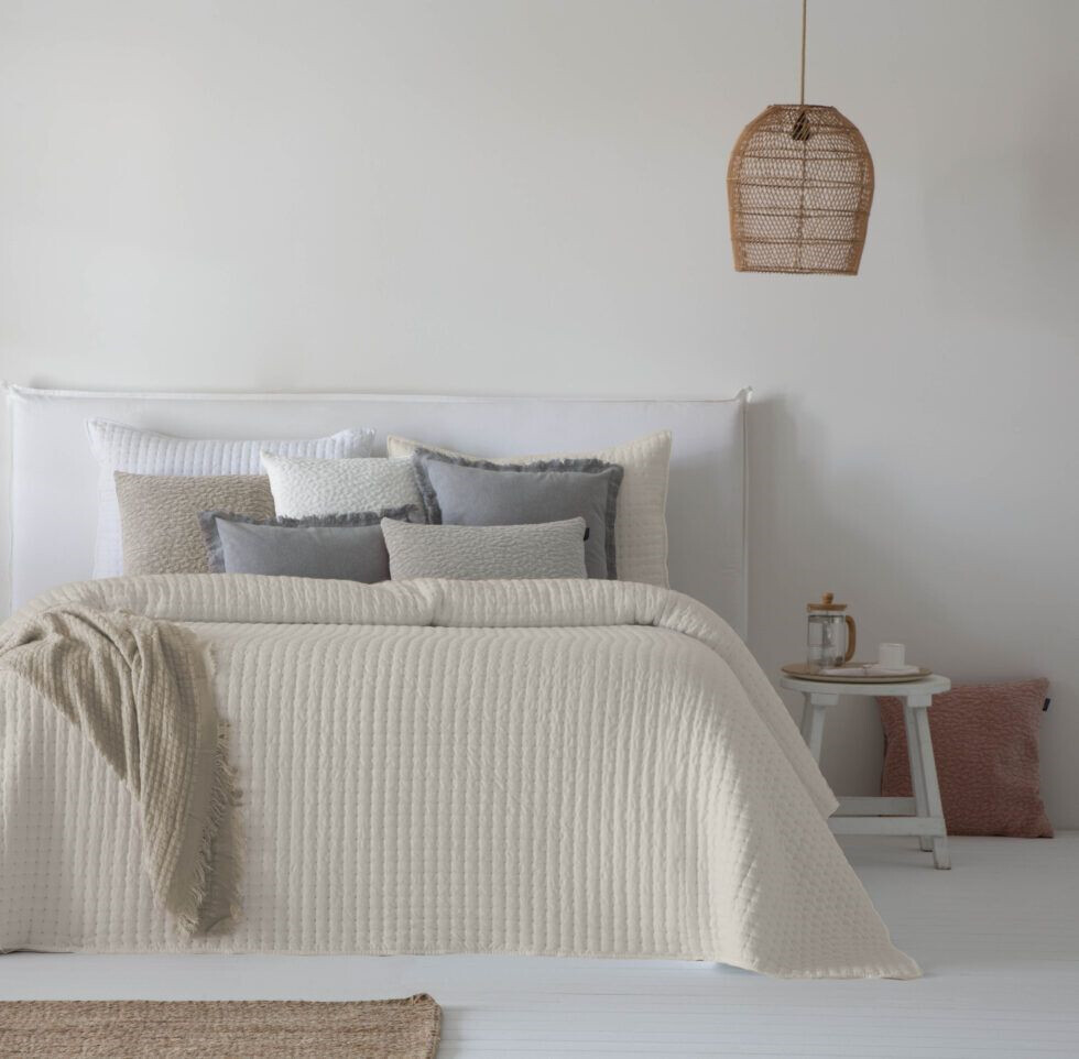 Colcha Bouti beige Azara  FUN&DECO ()