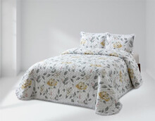 Colcha Bouti Cosida Reversible con puntilla CLARA VIDAL Estoril oro