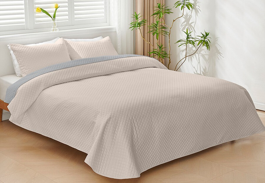 Colcha Bouti Reversible Bicolor ICELANDS Demi Moore Gris (1)