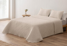 Colcha color lino Bouti Suave Relieve DN MODA Reversible Pilar