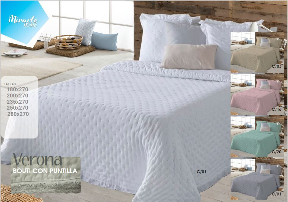 Colcha Verona de Miracle Home en color blanco, beige o rosa ()