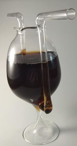 Copa de cristal soplado 300 ml con 2 pajitas (1)