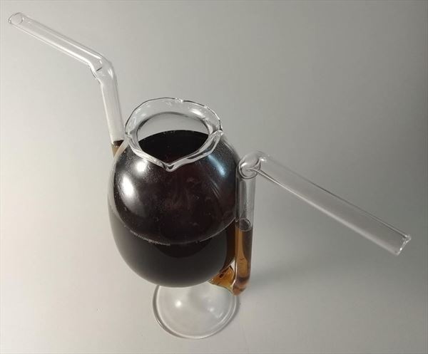Copa de cristal soplado 300 ml con 2 pajitas (2)