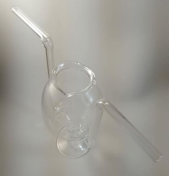 Copa de cristal soplado 300 ml con 2 pajitas (4)