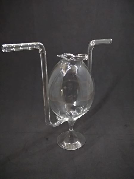Copa de cristal soplado 300 ml con 2 pajitas (5)