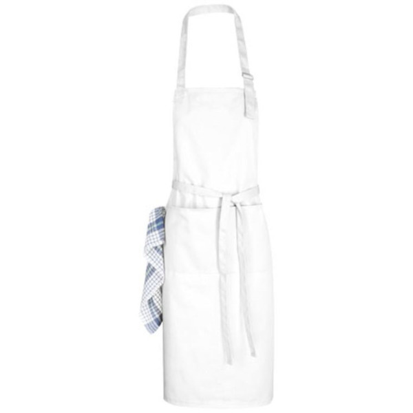 Delantal bordado (Unisex - Blanco. - )