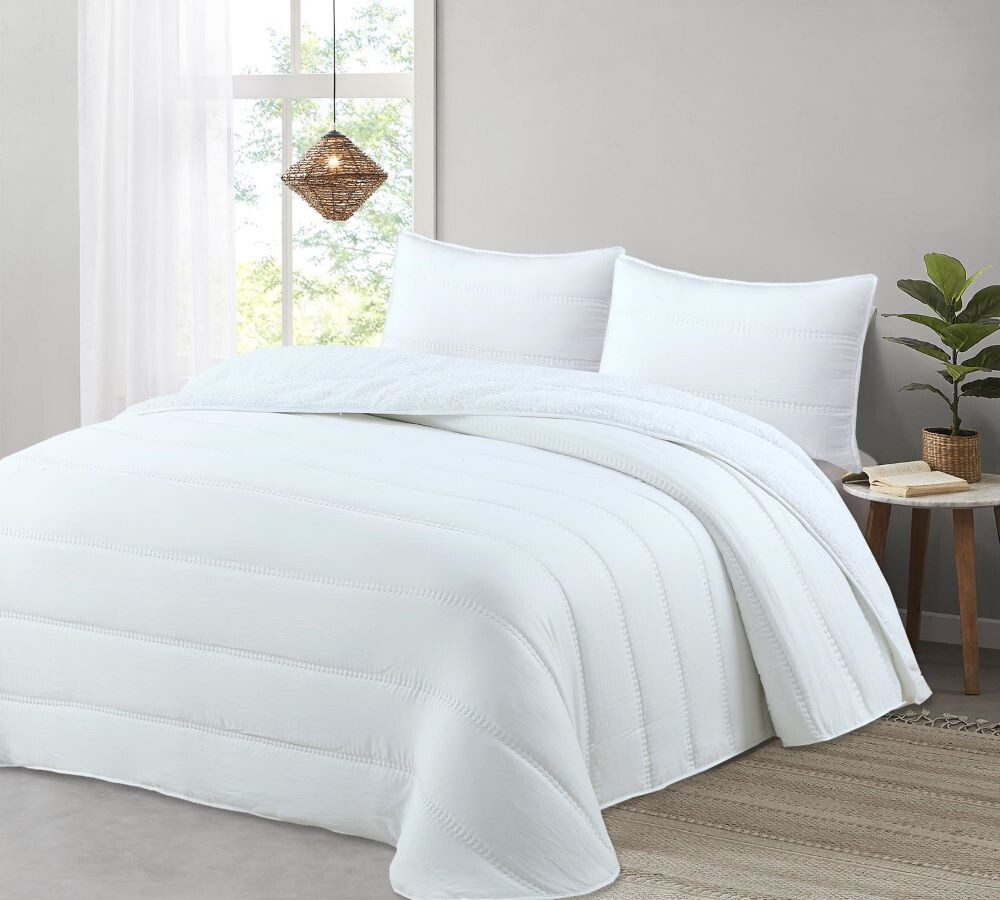 Edredón comforter blanco con sherpa 250gr RALLA dMateo ()