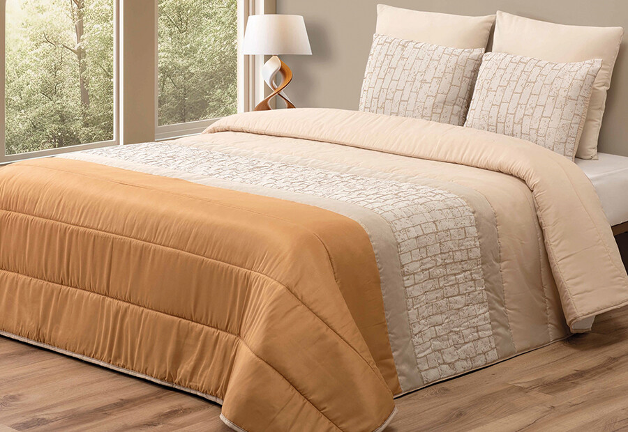 Edredón Comforter Jacquard + Cojines Llenos Milao ()