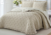 Edredón con  Volantes Reversible DOLZ Wendy color gris