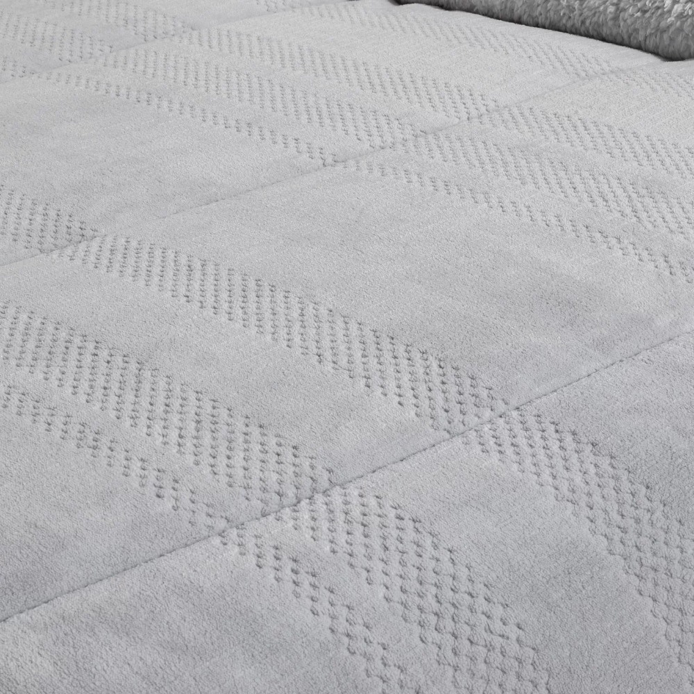 Edredón gris borreguito semiliso modelo Riso de MANTEROL (1)