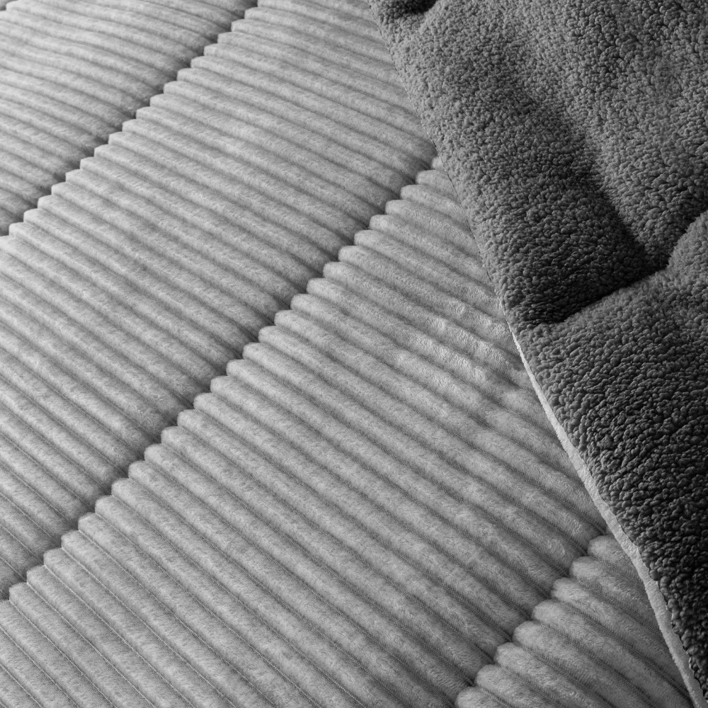 Edredón gris sherpa/borreguito jaspeado rayas modelo Lines Melange (1)