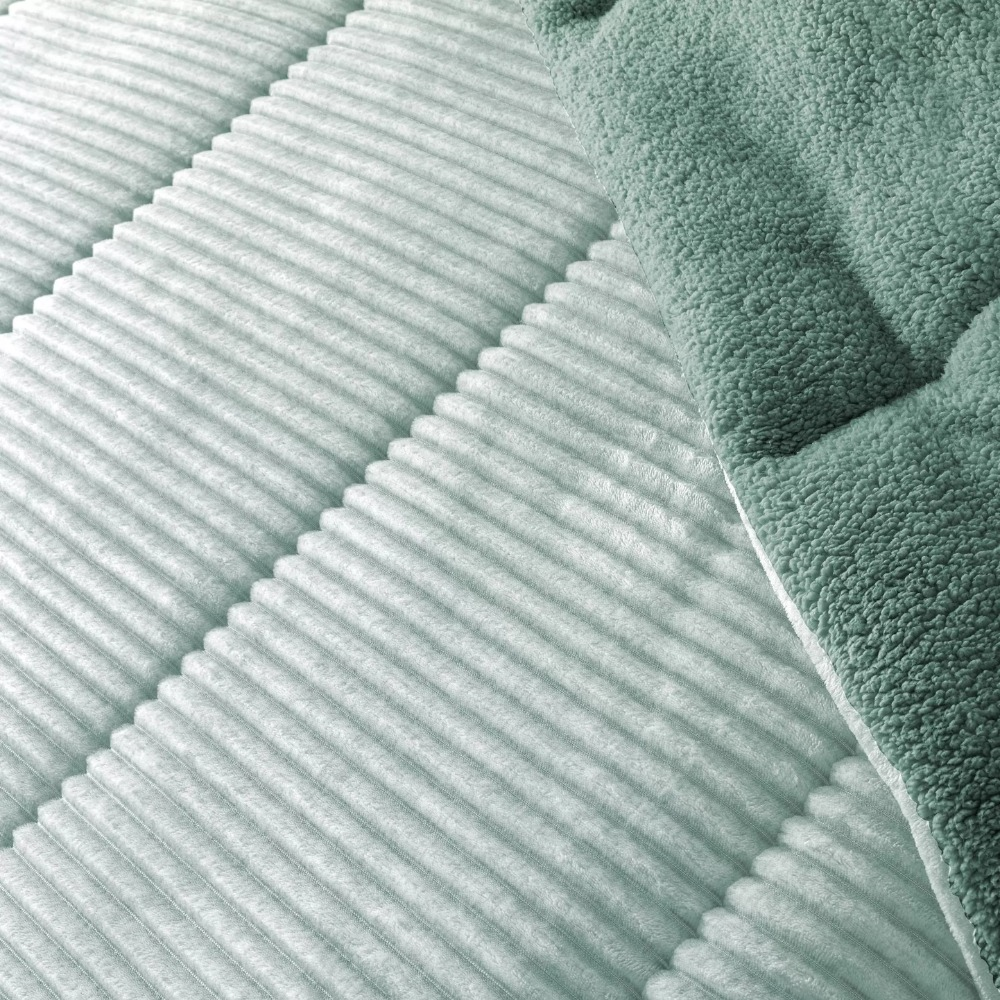 Edredón turquesa sherpa/borreguito jaspeado rayas modelo Lines Melange (1)