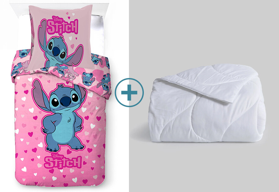 Pack Funda Nórdica+Relleno Nórdico LICENCIA Lilo & Stitch rosa ()