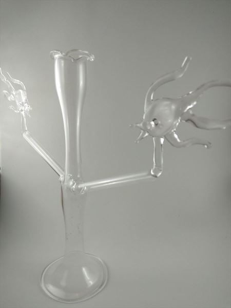 Piscis de vidrio soplado con candelabro