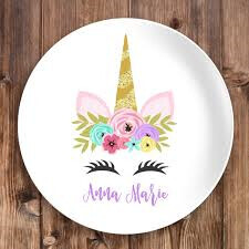 Plato personalizado Unicornio