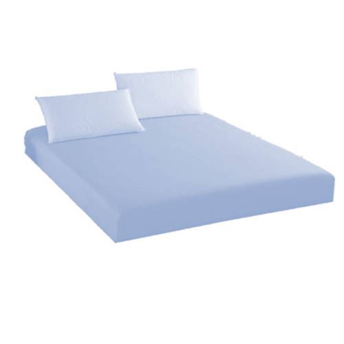 Sábana bajera  +2 fundas de almohadas Color Azul 100% Algodon ()