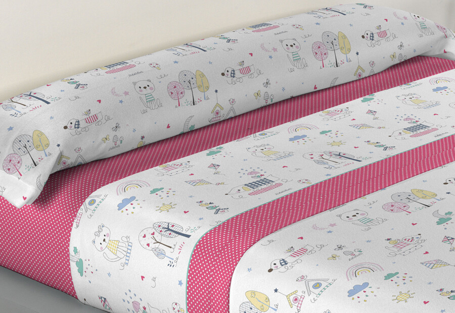 Sábana Invierno Coralina KARAMELO Premium Doble Cara Gatos ()