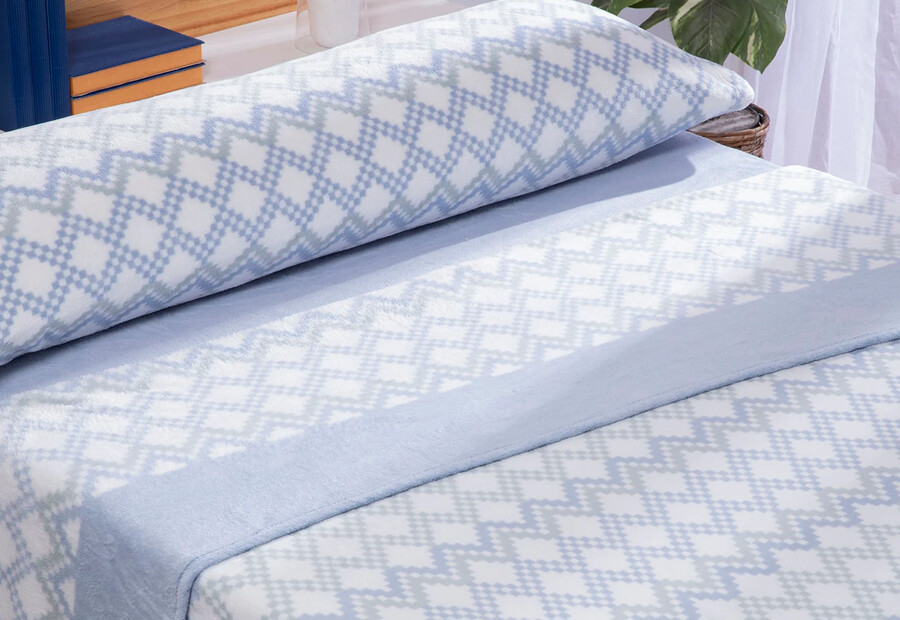 Sábana Invierno Coralina KARAMELO Premium Doble Cara Idania azul ()