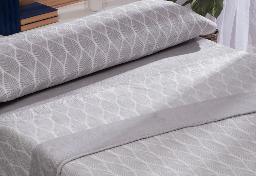 Sábana Invierno Coralina KARAMELO Premium Doble Cara Saori gris ()