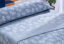 Sábana Invierno Coralina KARAMELO Premium Doble Cara Yuma azul