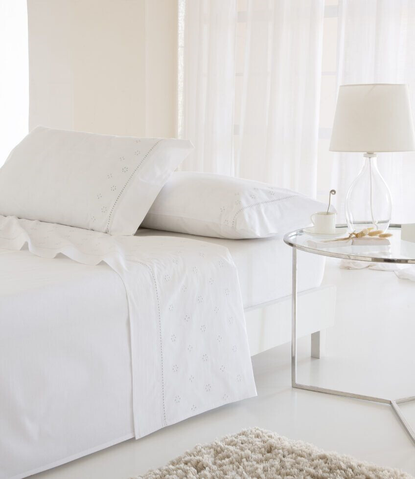 Sábanas blancas 100% Algodón Carola de FUN DECO ()
