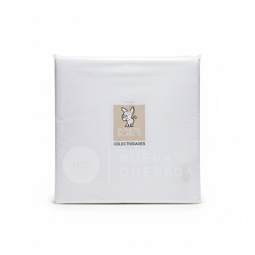 Sábanas de hotelería marca Burrito Blanco color blanco 50% Algodón, 50% Poliéster (1)